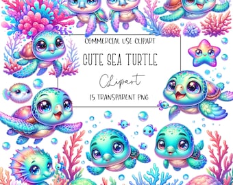 Lindas tortugas marinas clipart, tortugas marinas png, paquete de tortugas marinas, paquete de imágenes prediseñadas, archivo PNG, fondo transparente, descarga digital