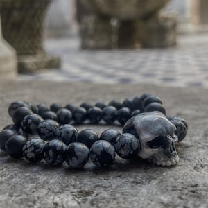 Bracelet with skull, biker bracelet, skull bracelet,  Rock bracelet, dead bracelet, skull gift