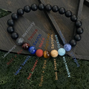 Sonnensystem Armband eine Parade von Planeten aus Natursteinen, Galileo Armband, Planetenarmband