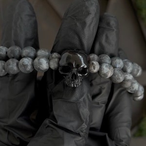 Bracelet with skull, biker bracelet, skull bracelet,  Rock bracelet, dead bracelet, skull gift