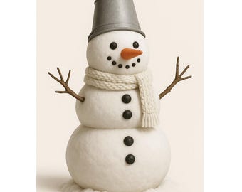 Snowman 3D Model – STL & GLB Files