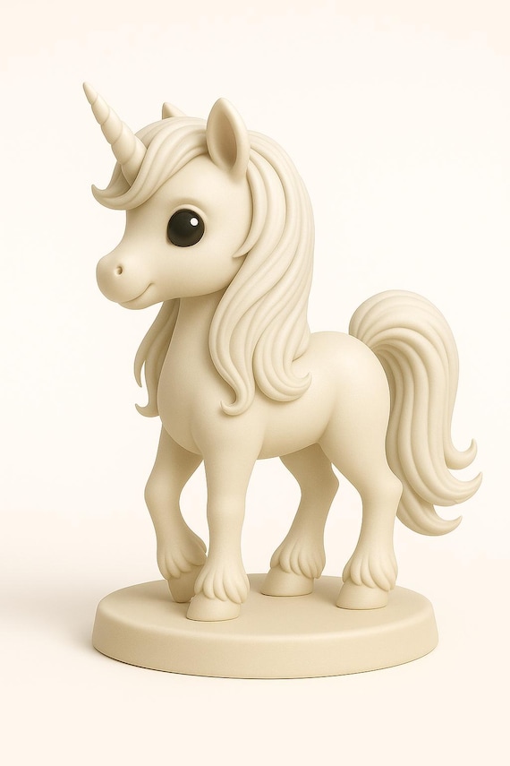 Cute Unicorn Figurine – Kawaii Pony STL + GLB Files, Fantasy Decor, Magical Gift, 3D Printable Unicorn