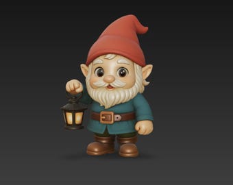 Christmas Gnome 3D Model: Holiday Decor Figurine (STL + GLB Files)