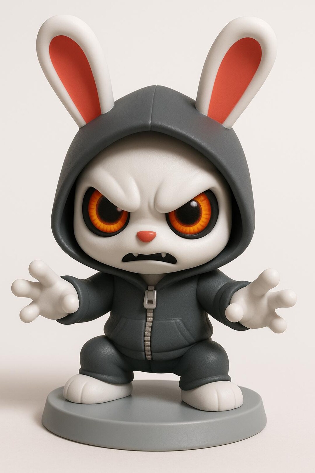 Angry Bunny STL & GLB | Cute Angry Rabbit 3D Model | Chibi Bunny Figure ...