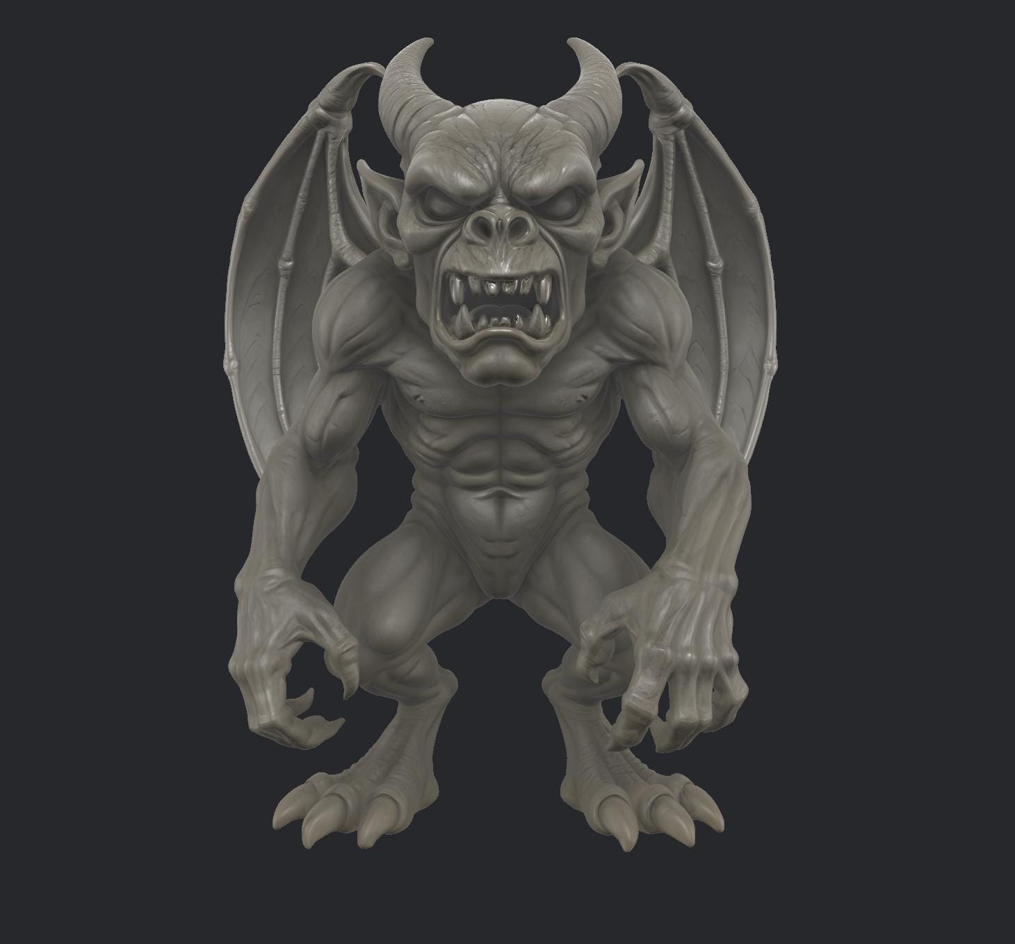 Gargoyle Statue Set | 2 Versions STL + GLB Files | Gothic Creature ...