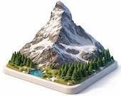 Mountain Diorama STL File – 3D Printable Mountain Landscape, Terrain Model, Tabletop Scenery, Digital Download
