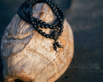 Beads Mala Natural Ebony Wood 70cm