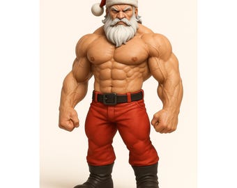 Buff Santa Claus 3D Model STL – Funny Christmas Decoration, Muscular ...
