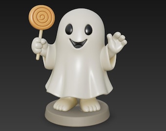 Chibi Ghost STL | Cute Halloween Decoration | 3D Printable Figurine