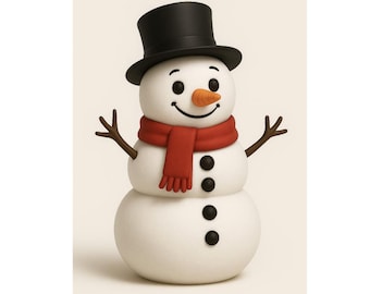 Snowman 3D Model – STL & GLB Files