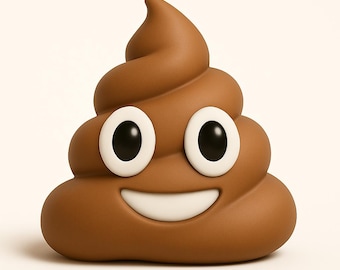 3D Printable Funny Poop Emoji Figurine – Cute Decor STL + GLB Files, Kawaii Desk Toy