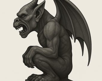 Gargoyle Statue Set | 2 Versions STL + GLB Files | Gothic Creature Fantasy Decor