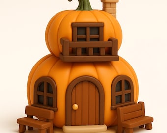 Adorable Halloween Pumpkin Home STL | Whimsical Fairy Tale House 3D Print