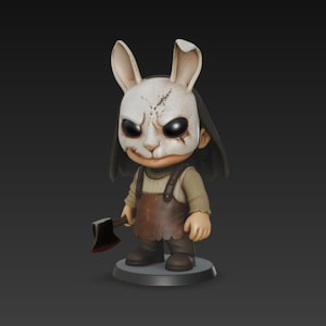 Creepy Bunny Mask Killer STL-fil | Skräck 3D-modell för Halloween- och spelfans