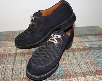 ¡RAROS!, Creepers originales de los años 50 con suela de cuero de gamuza azul, hechos a mano, talla 7 del Reino Unido.