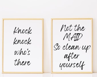 Funny Bathroom Sign Set: Restroom Humor Decor (Digital Download)