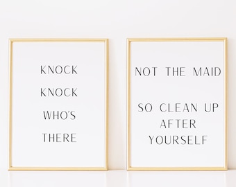 Funny Bathroom Sign Set: Restroom Humor Decor (Digital Download)
