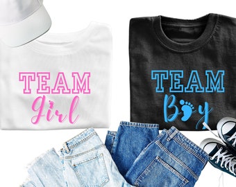 Team Girl / Team Boy Gender Reveal Shirts: Family Announcement