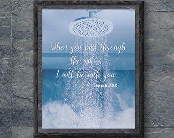 Isaiah 42:2, Christian Wall Art, Bathroom Wall Art, Nursery Wall Art, Christian Decor, Spa Wall Art, Christian Bathroom, Relaxing Decor