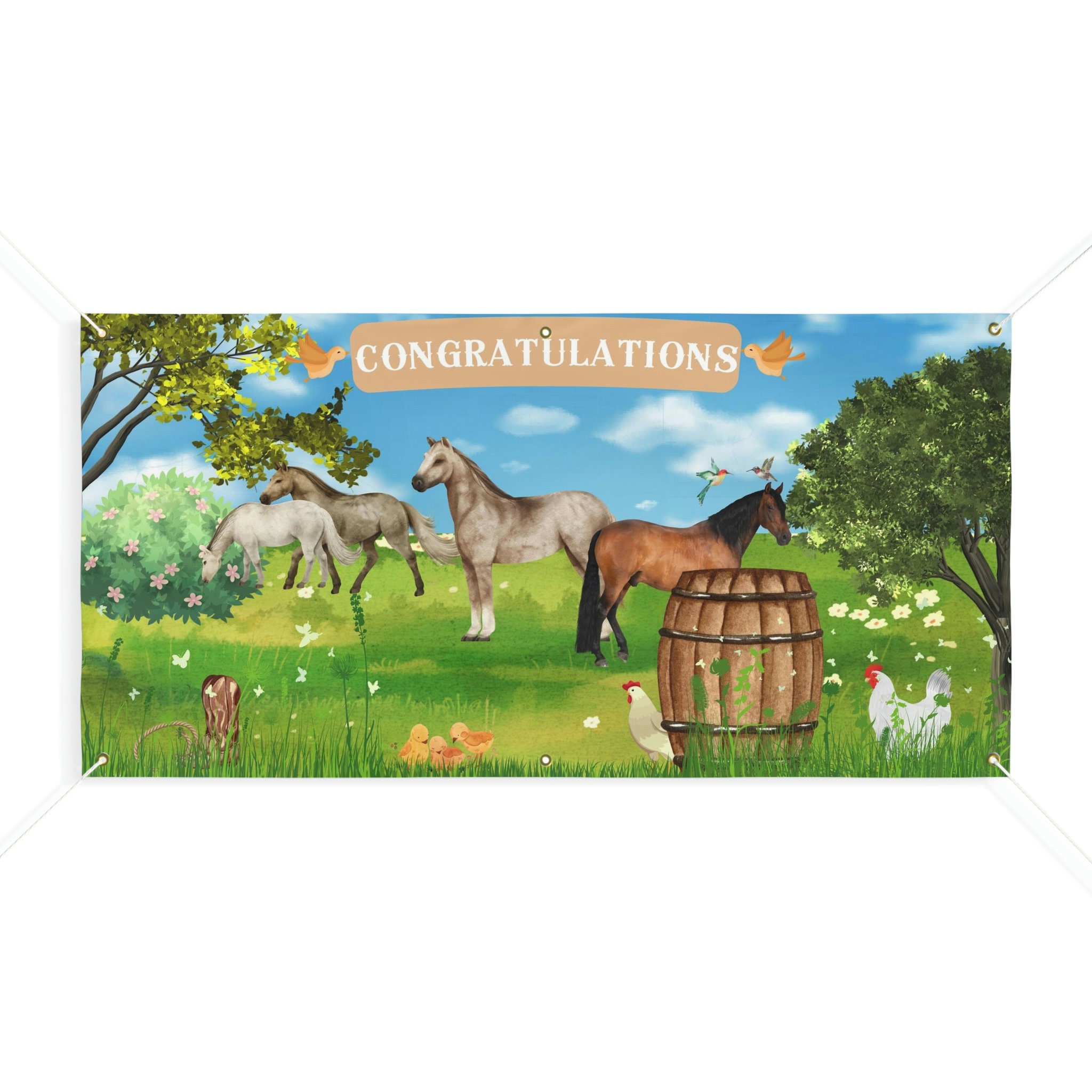 Congratulations Horse Country Banner: Customizable Graduation, Baby ...