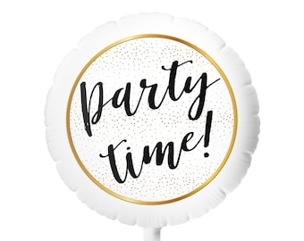Party Time Mylar-Ballon: Weiß & Gold Event-Dekoration (56 cm)