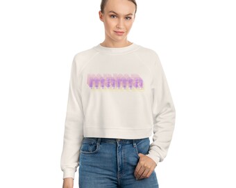 Retro Mama Cropped Sweatshirt, Illusion Design