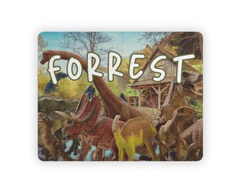 Custom Dinosaur Photo Puzzle: Personalized 30-Piece Kids Gift