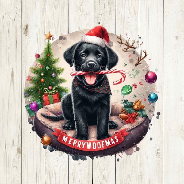 Christmas Puppy, Christmas Dog png, Christmas with Dogs png, Black lab png, Labrador png, Sublimation, Christmas, instant digital download