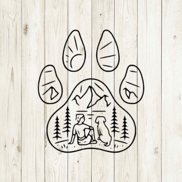 Pawprint Svg, Hiking Dog Svg, Dog Lover Svg, Hiking Dog Paw Svg, Hiking Buddy Svg, Hiking svg, Dog svg, nature hike svg, adventure buddy svg