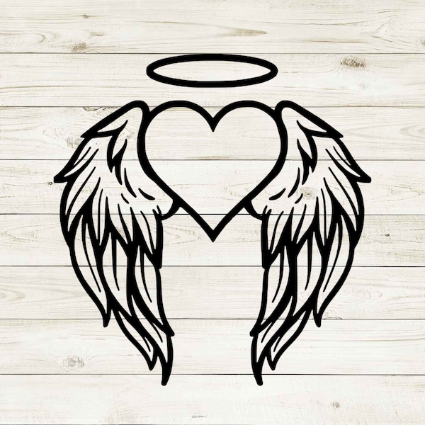 Angel Wings svg, Memorial svg, wings svg, Angel svg, Heart svg, Instant Digital Download, svg for cricut, svg for silhouette, svg file