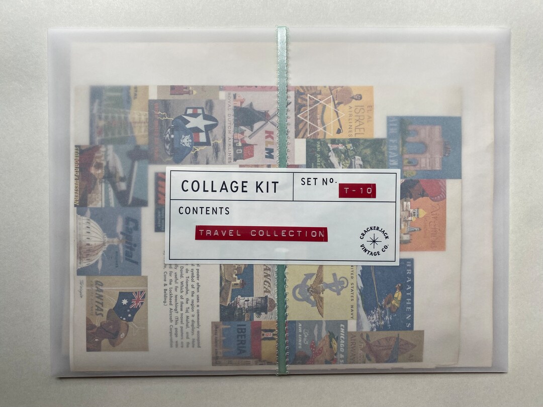 Travel Collection Collage Kit 1/2 Lb of Vintage Ephemera Collage Art