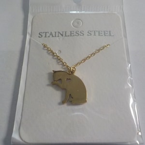 Gold cat necklace