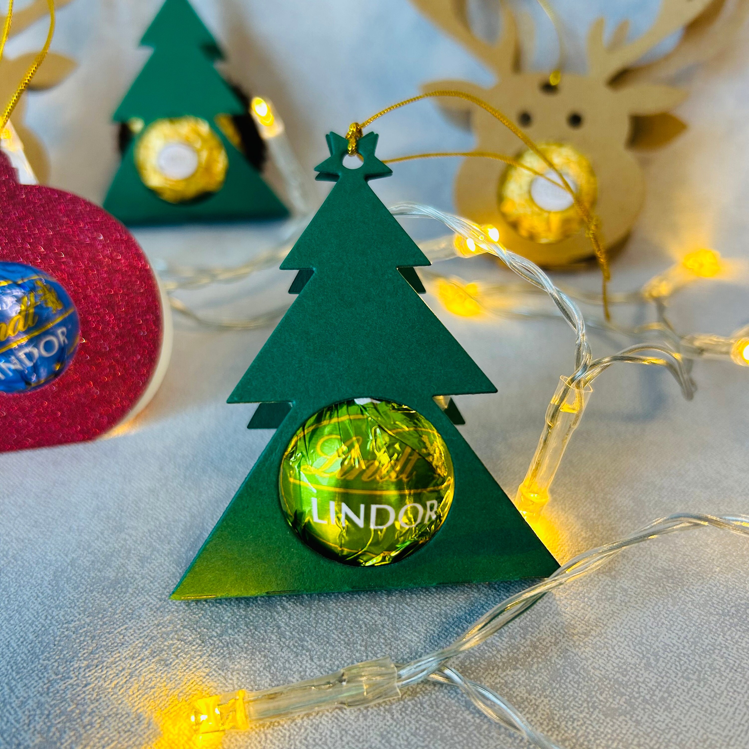 Gastgeschenk Rocher/Lind Elch, Tannenbaum, Kugel Etsy.de