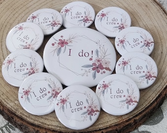 JGA button handmade, I do, I do Crew, flower pattern