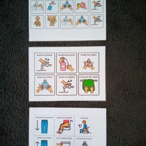 Sequenzielle Bilder sequenzierte Hygiene Autonomie autistisch Montessori