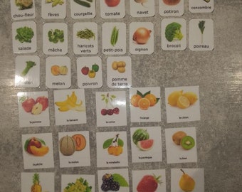 Lot 45 Pictogrammes fruits et légumes autiste Montessori pecs non verbal autonomie