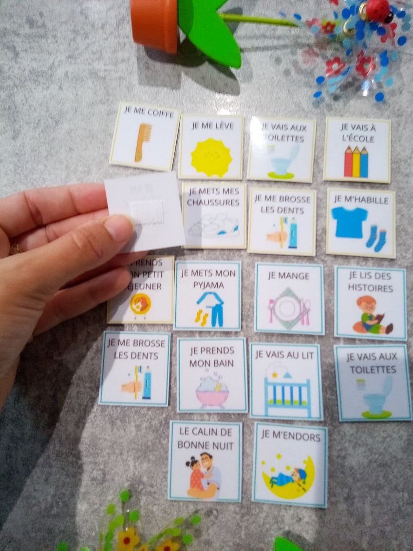 Routine Visuelle Enfant Avec Pictogrammes - Autonomie Montessori Pour TSA, TDAH, Autisme - Planning Velcro A4