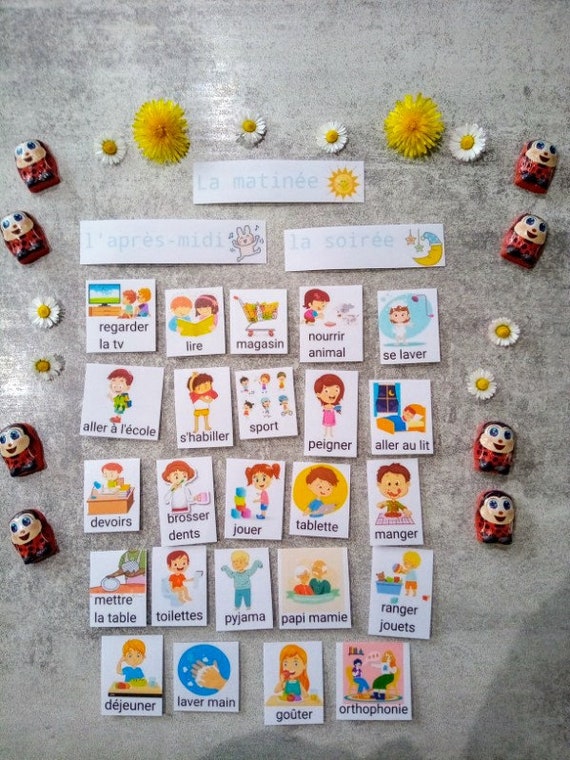 Routine Personnalisée Avec 20 Pictogrammes - Semainier Planning Visuel Pour Enfants TSA, TDAH, Montessori