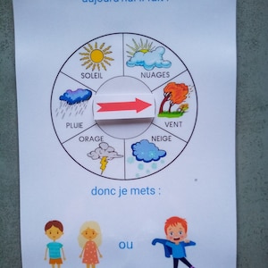 Montessori weather wheel learning time tsa