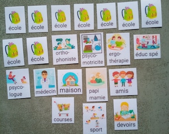 Routine Personnalisée Avec 20 Pictogrammes – Planning Visuel Pour Enfants TSA, TDAH, Montessori, Autonomie Et Semainier