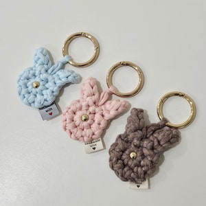Crochet bunny shaped keychain / Handmade Rabbit Keychain / Cute Key Chain