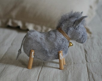 Donkey toy, farm animal figurine, baby gift, donkey lover gift
