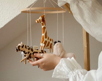 Safari baby mobile, jungle nursery decor, safari baby shower, newborn gift