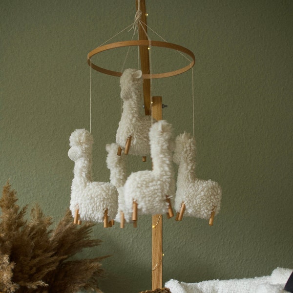 Llama baby mobile, nursery decor llama, alpacas crib mobile, newborn gift, boho baby shower decor