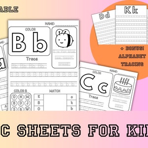 40 ABC Sheets for Kids Printable, Instant Download, Homeschool - Etsy