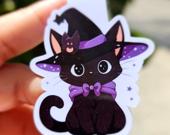 Marcapáginas magnético de gato de Halloween, hecho a mano