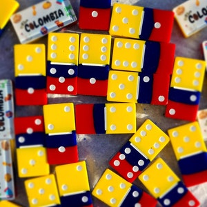 Juego de dominó colombiano, edición premium de lujo hecha a mano, vendedor de EE. UU., diseño auténtico. Juego de lujo colombiano. Colección. Hallazgo poco común. Tricolor