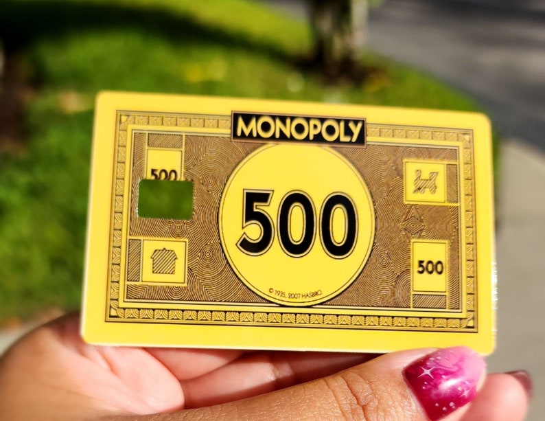 Monopoly Credit Card Decals, Games Inspired. Handmade Card Skins
