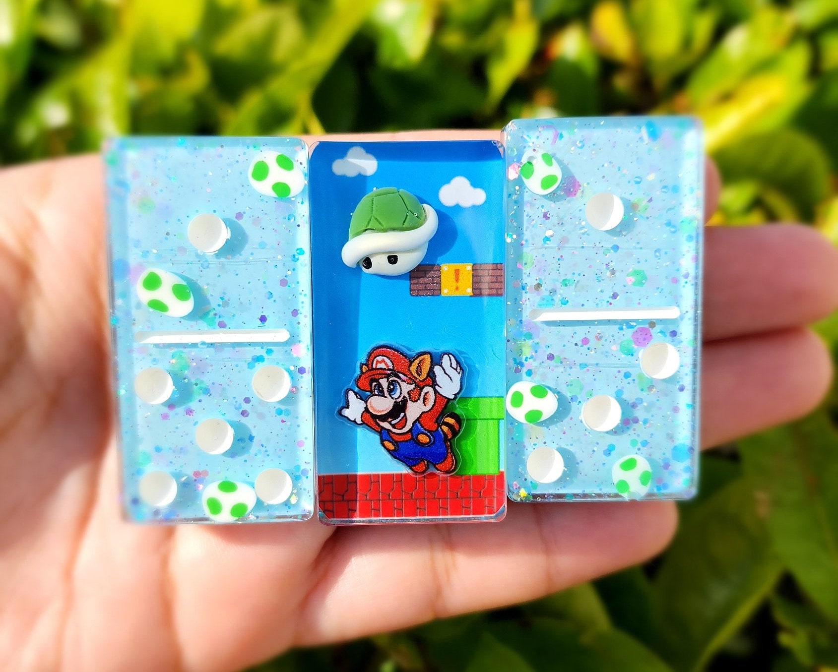 Handmade Resin Domino Set: Retro Game Night Fun
