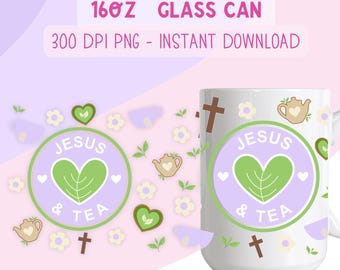 Jesus och temuggsfolie: Kristen sublimeringsdesign (digital nedladdning i PNG)